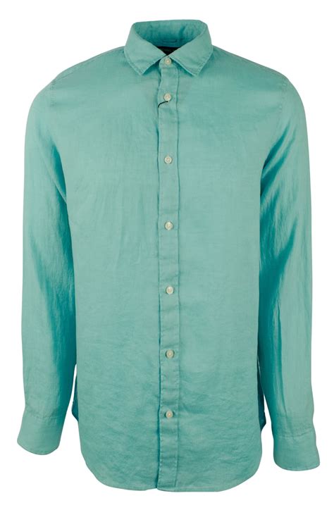 michael kors men's long sleeve linen shirt